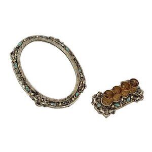 Sam Fink Vanity Mirror Lipstick Holder Set